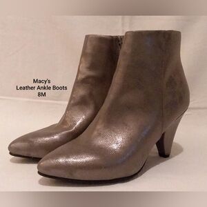 Macy's Leather Ankle Boots 8M
